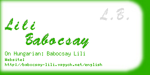 lili babocsay business card